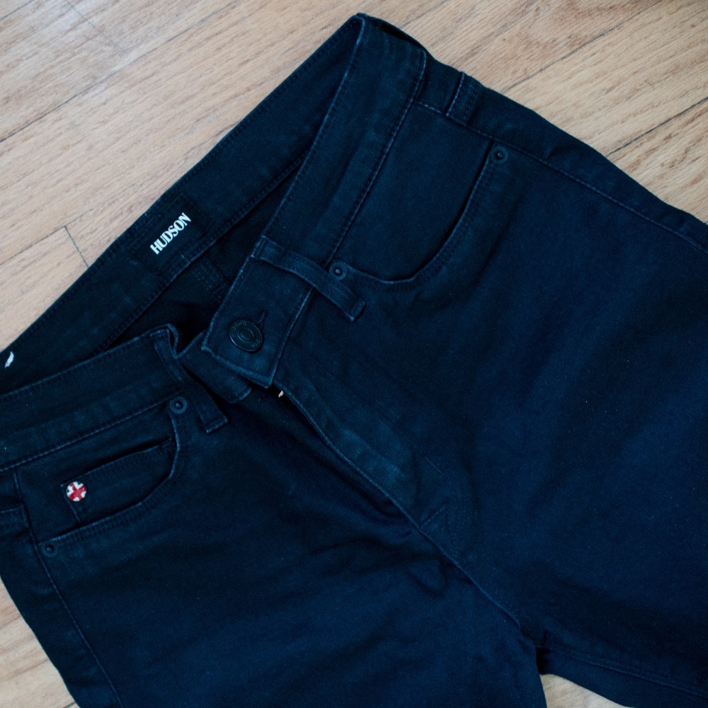 Hudson Black Midrise Nico Super Skinny Jeans